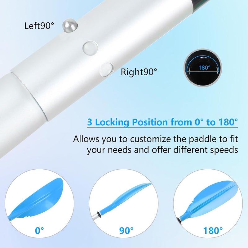 DEDU Kayak Paddle, Boat Paddle 88in 4 Piece Fishing Kayak Paddle, Kayak Oars Paddles Adjustable Lightweight Detachable Aluminum Alloy Shaft with Paddle Leash for Adult - Image 3